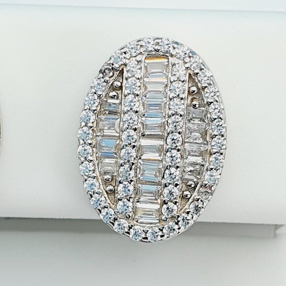 "925 Sterling Silver Cubic Zirconia Earrings, UU1P6A6096 - Picture 6 of 7